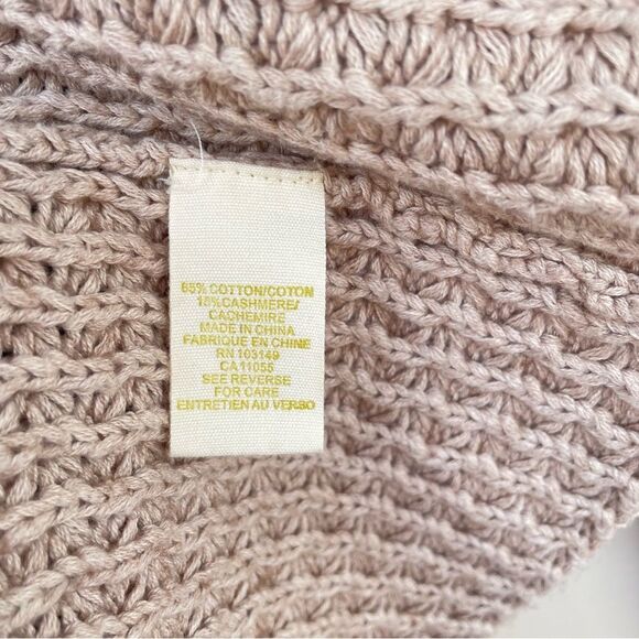 Anthropologie Shae Tan Sweater Tunic Top Knit Cotton Cashmere Blend Soft Size XS - Picture 7 of 9